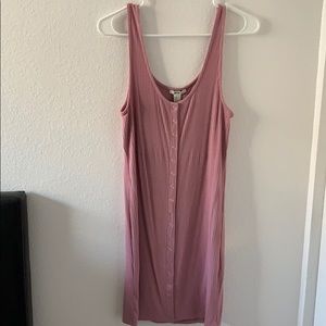 Dusty rose button down dress